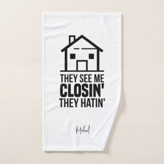 Realtor Estate Agent Brag Gag Personalised Hand Towel