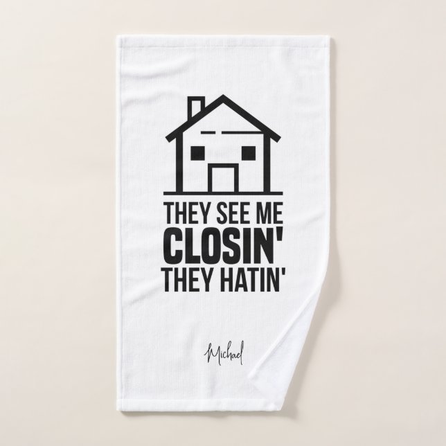 Realtor Estate Agent Brag Gag Personalised Hand Towel (Hand Towel)