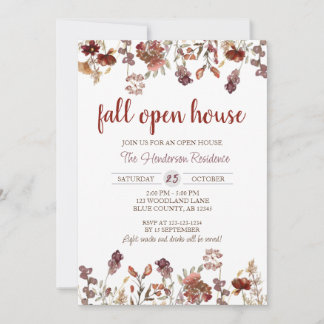Realtor Fall Open House, Housewarming, New Home Invitation