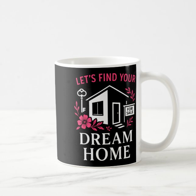 Realtor Flower Floral Let's Find Your Dream Home  Coffee Mug (Right)