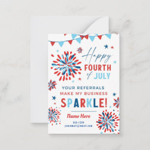 Realtor Fourth of July Pop by Thank you Card