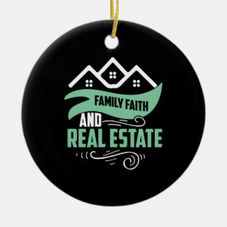 Realtor Gift | Family Faith And Real Estate Ceramic Tree Decoration