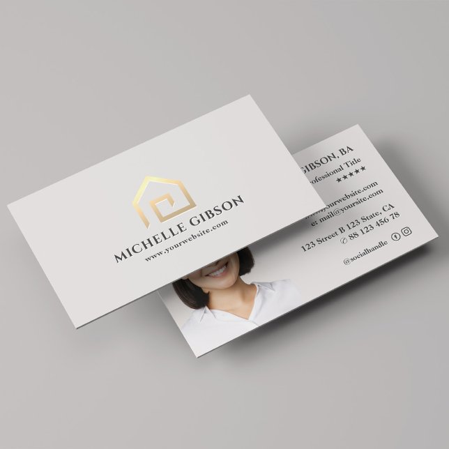 Realtor Gold House Mortgage Broker Minimal Business Card (Realtor Gold House Mortgage Broker Minimal Business Card
)