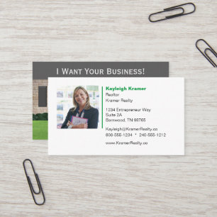 Realtor Grey Brick House Sold Sign Business Card