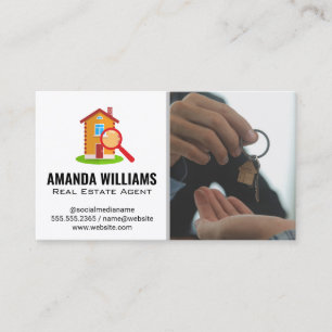 Realtor Handing the Keys Home Logo Business Card