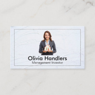 Realtor Holding House Prop   Business Woman Business Card