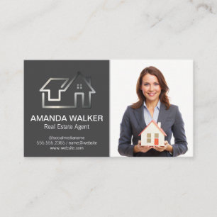 Realtor Holding House   Residential Logo Business Card