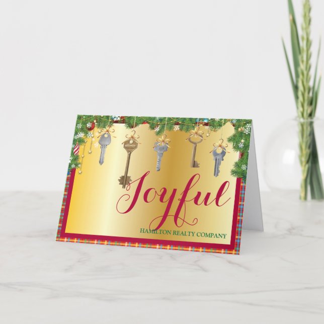 Realtor Holiday Greeting Custom Folded Card (Front)