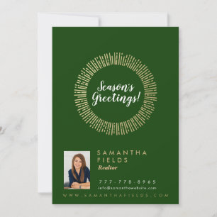 Realtor Holidays Christmas Postcard Modern Minimal