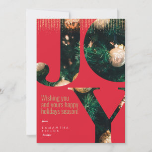 Realtor Holidays Christmas Postcard Modern Minimal