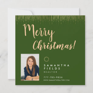 Realtor Holidays Christmas Postcard Modern Minimal