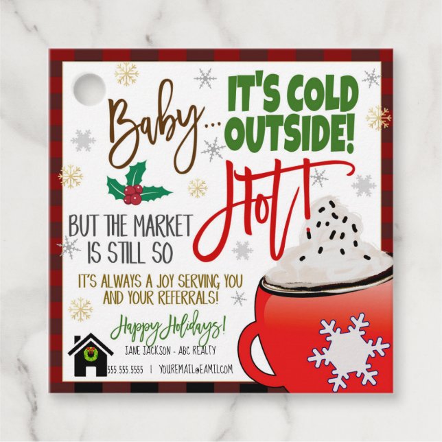 Realtor Hot Chocolate Pop By Gift Tag (Front)