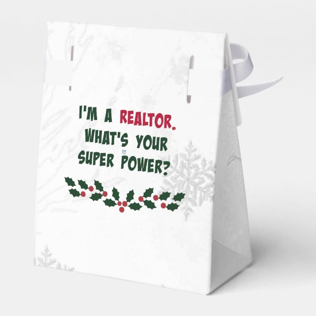 Realtor Humour, Holiday Colours Favour Box (Back Side)