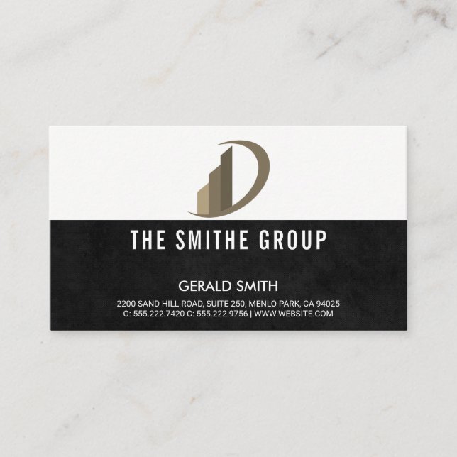 Realtor Icon | Black Texture Business Card (Front)