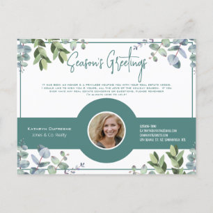 Realtor/Insurance Winter Foliage Holiday Postcard