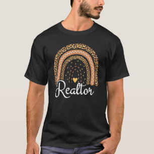 Realtor leopard Rainbow Real Estate Realtor T-Shirt