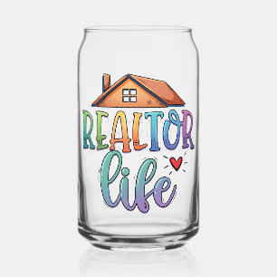 Realtor Life Personalized Real Estate Can Glass