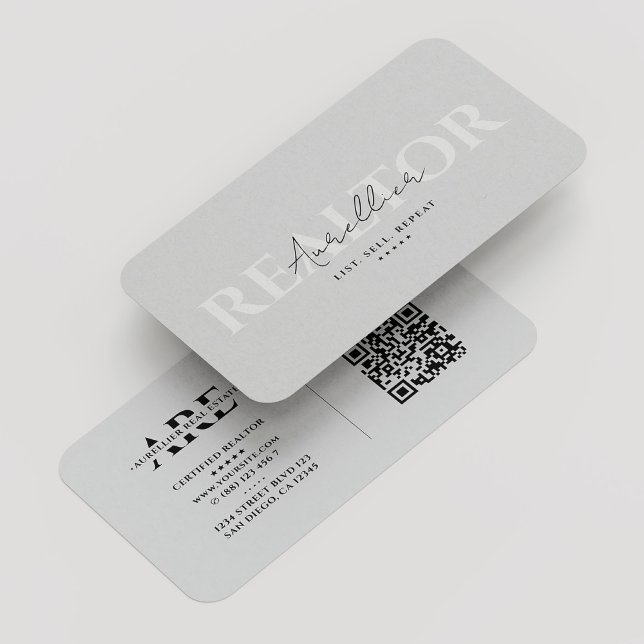 Realtor Light Grey Mortgage Broker Minimal Business Card (Realtor Light Grey Mortgage Broker Minimal Business Card
)