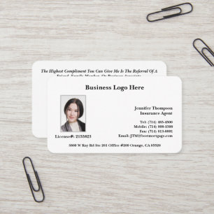 Realtor, Loan Officer, Insurance Business Card