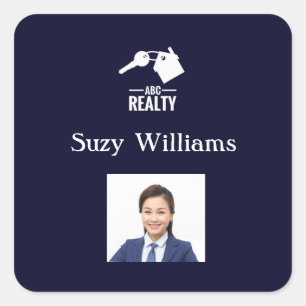 Realtor Logo and Photo Square Sticker