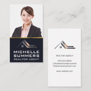 Realtor Logo Business Woman Smiling Card