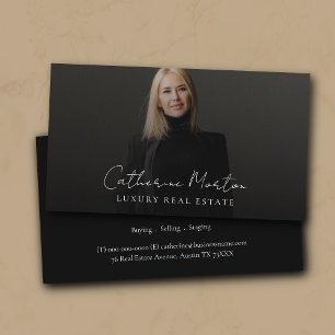 Realtor Luxury Black and White Real Estate Business Card
