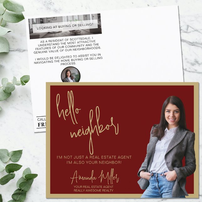 Realtor Mailer Real Estate Marketing Farming Hello Postcard (Creator Uploaded)