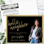 Realtor Mailer Real Estate Marketing Farming Hello Postcard<br><div class="desc">The Realtor Mailer Real Estate Marketing Farming Hello Postcard, a stylish and effective tool designed to elevate your real estate marketing campaigns. This elegant postcard, featuring a sophisticated black and gold colour scheme, is crafted to make a strong impression. Ideal for real estate agents aiming to introduce themselves to the...</div>