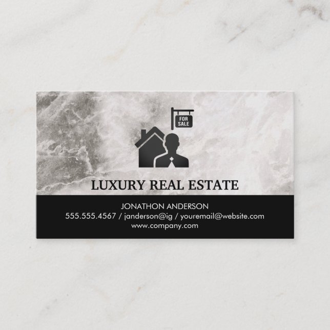 Realtor Marble Business Card (Front)