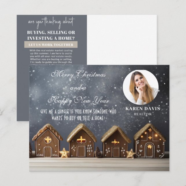 Realtor Marketing Christmas Holiday Postcard (Front/Back)