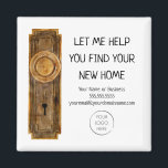 Realtor Marketing Contact Old Vintage Door Knob  Magnet<br><div class="desc">This adorable magnet features an original watercolor of a doorplate. Customise all wording to suit your occasion,  and add your logo and contact information.</div>