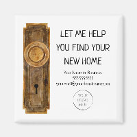 Realtor Marketing Contact Old Vintage Door Knob 