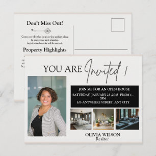  Realtor Marketing Mailer Real Estate Open House Postcard