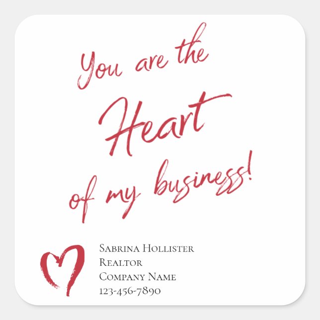 Realtor Marketing Valentine's Day Marketing Square Sticker (Front)