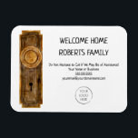 Realtor Marketing Welcome Home Housewarming Magnet<br><div class="desc">This adorable magnet features an original watercolor of a doorplate. Customise all wording to suit your occasion,  and add your logo and contact information.</div>