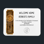 Realtor Marketing Welcome Home Housewarming Magnet<br><div class="desc">This adorable magnet features an original watercolor of a doorplate. Customise all wording to suit your occasion,  and add your logo and contact information.</div>
