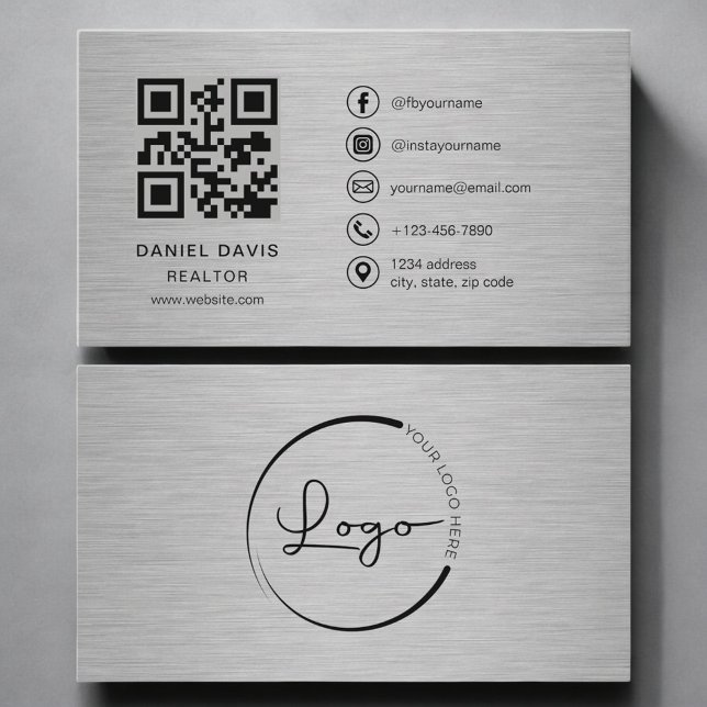 Realtor Metal QR Code Business Card (Creator Uploaded)