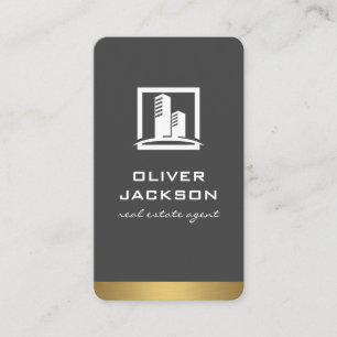Realtor Metallic Trim   Property Icon Business Card