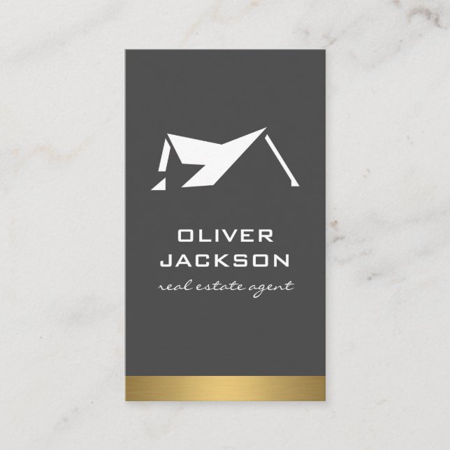 Realtor Metallic Trim | Roof Top Business Card (Front)