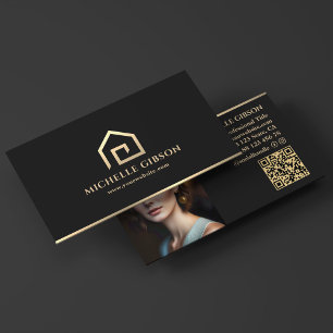 Realtor Minimal Mortgage Broker Black House Logo Business Card
