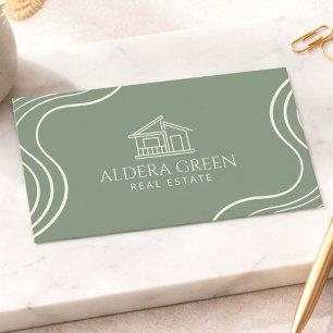 Realtor Modern Minimalist Sage Green Business Card