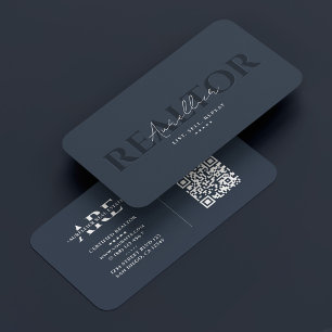 Realtor Monogram Mortgage Broker Blue Modern Business Card