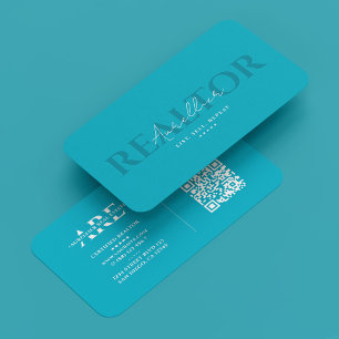 Realtor Mortgage Azure Sky Blue Modern Business Card