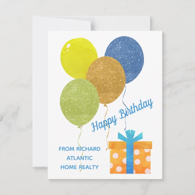 Realtor Mortgage Budget Happy Birthday Custom Card (Front)