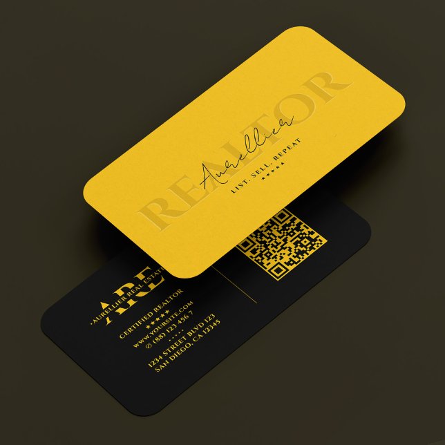Realtor Mortgage Real Estate Yellow Black Modern Business Card (Realtor Mortgage Real Estate Yellow Black Modern Business Card
)