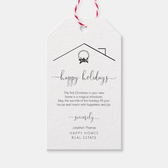 Realtor New Home Christmas Gift Tag (Front)