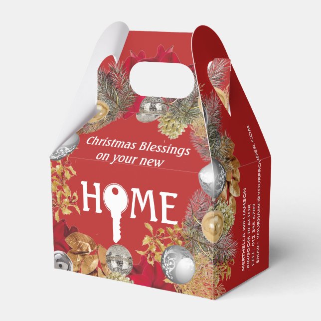Realtor NEW HOME Closing Gift CHRISTMAS Favour Box (Front Side)