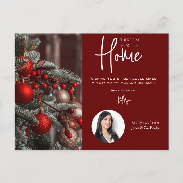 Realtor "No Place Like Home"  Holiday  Postcard (Front)