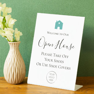 Realtor Open House Please Remove Your Shoes Table Pedestal Sign