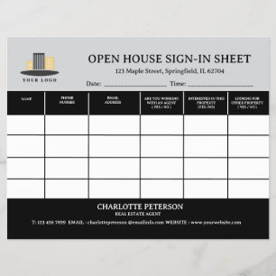 Realtor Open House Sign In Sheet